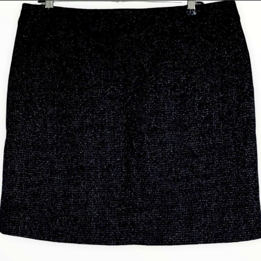 Ann Taylor Metallic Mini Pencil Skirt A-Line Above Knee Black Size 12 Women NEW